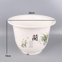 HC675白色印花花盆 2